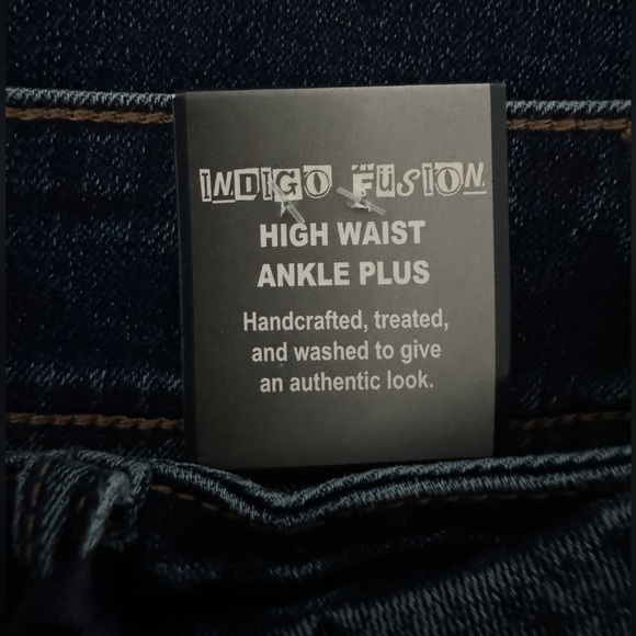 NWT Indigo Fusion Distressed Ankle Skinny Jeans, Size 18 - Picture 10 of 11